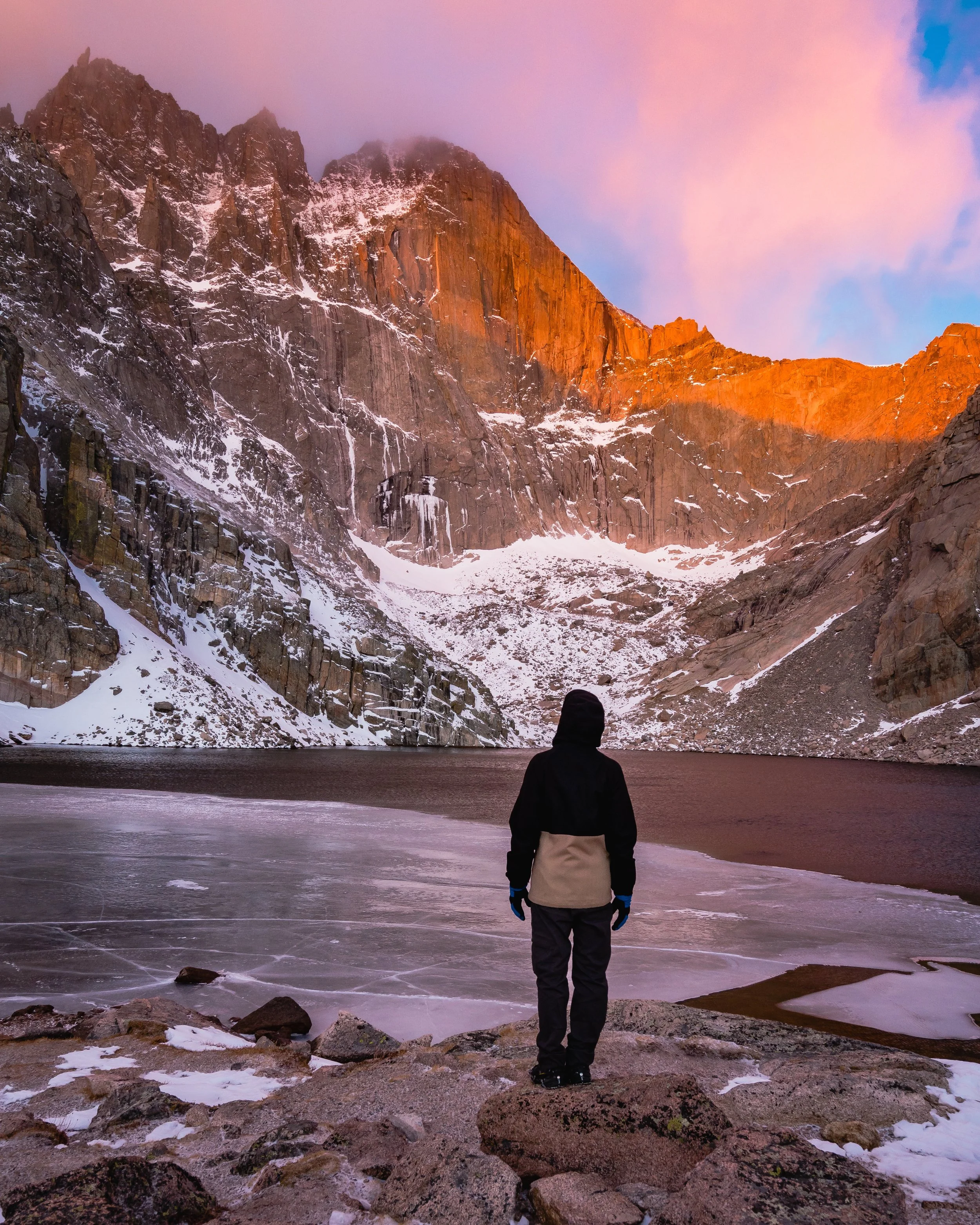 CHASM LAKE, ROCKY MOUNTAIN NATIONAL PARK, ESTES PARK, COLORADO