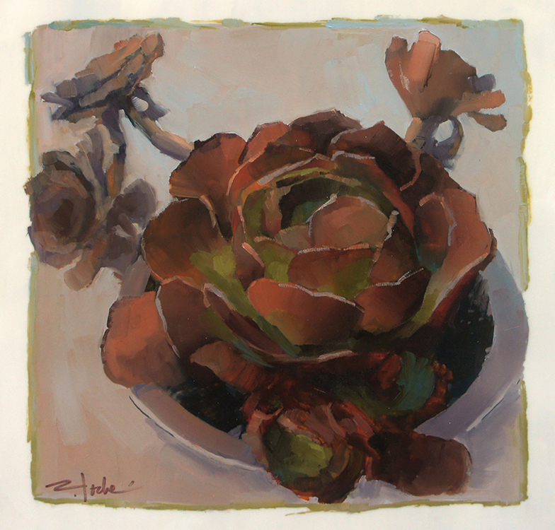 Cactus Rosettes, 12” x 12”, oil on mylar