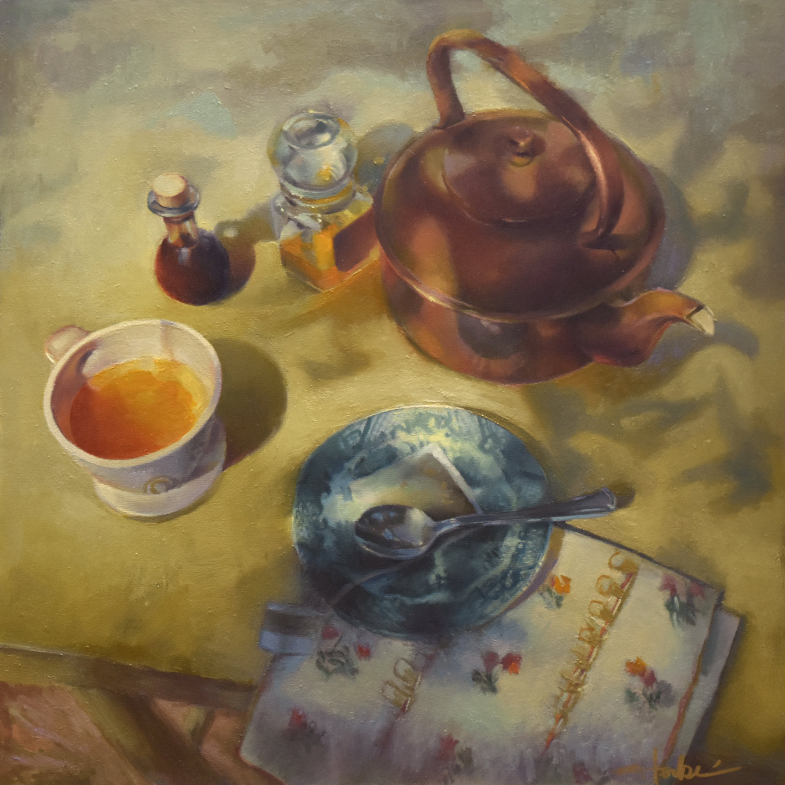 Summer Tea Time, 24” x 24”, oil on panel