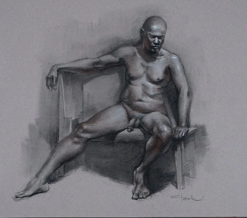 Russell, charcoal 