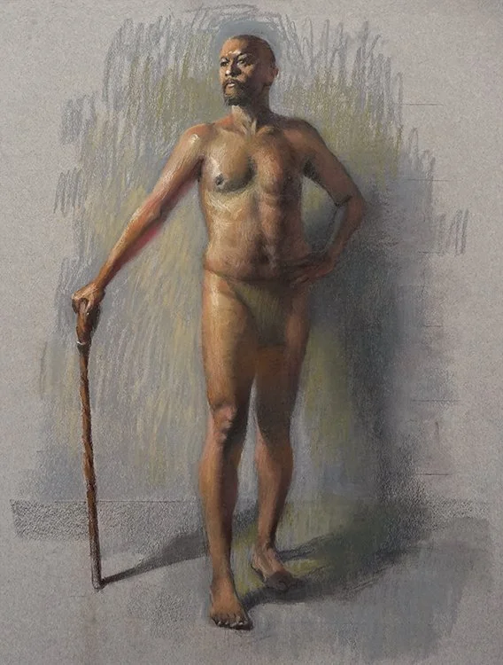 Russell, charcoal, pastel, sauce 