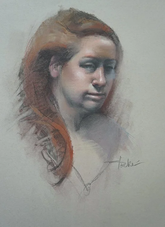 Maggie, charcoal, pastel