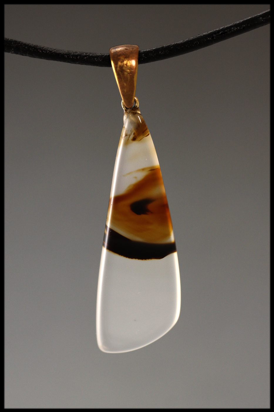 Orange and Black swirl Agate