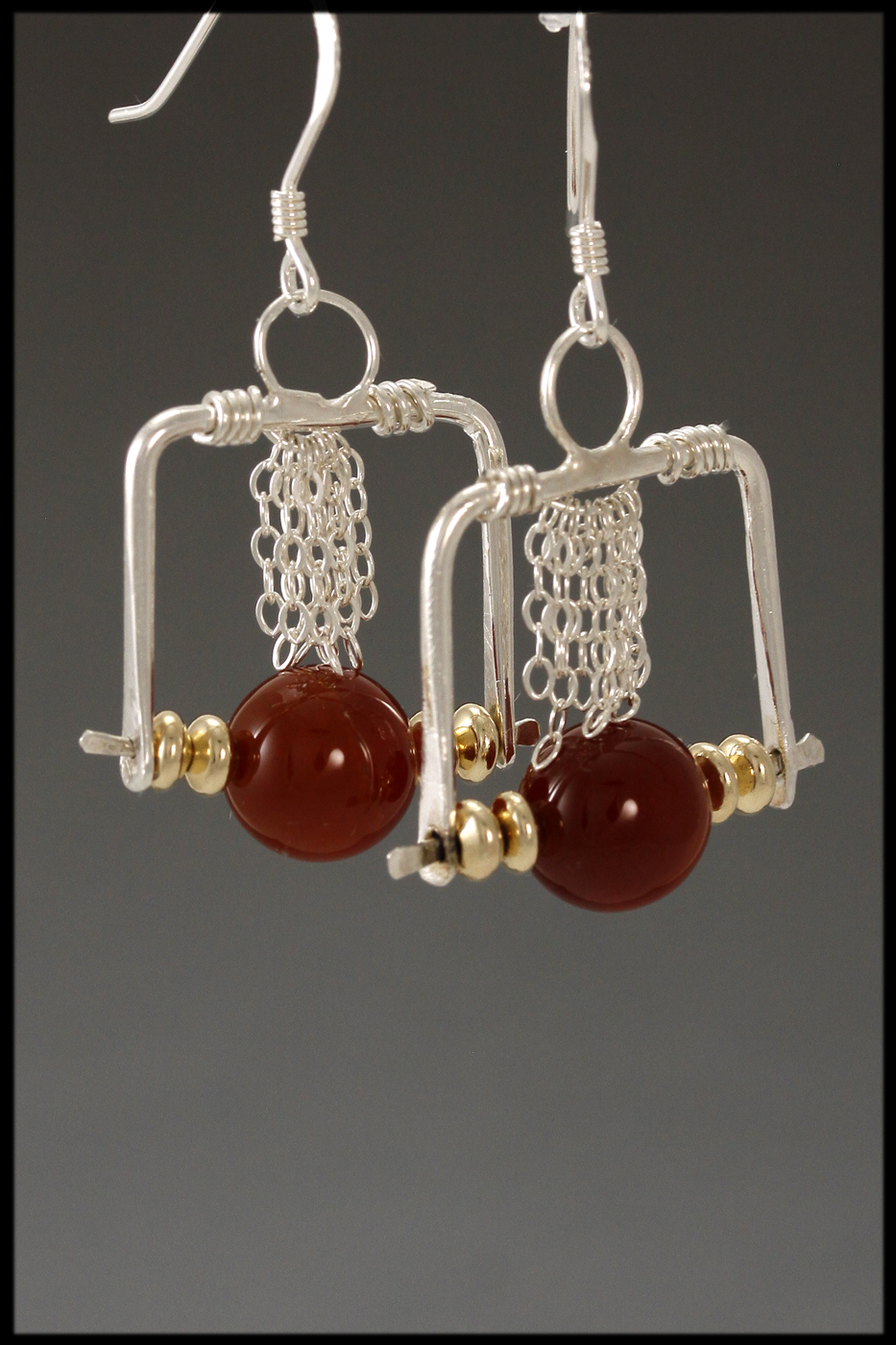 Carnelian Bead with Sterling Chain