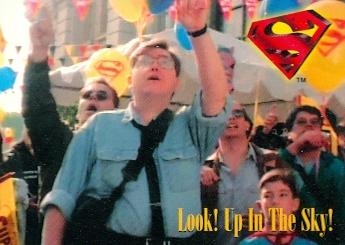 Mike carlin makes it onto a lois & clark trading card.
