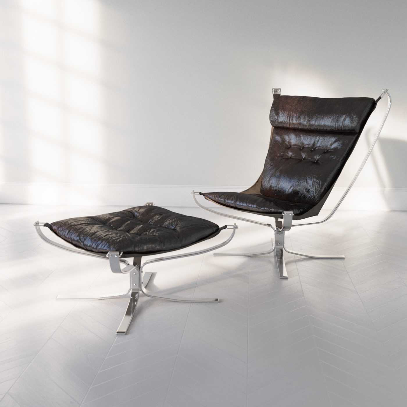 test render of a Sigurd Ressel Falcon chair using Corona A6