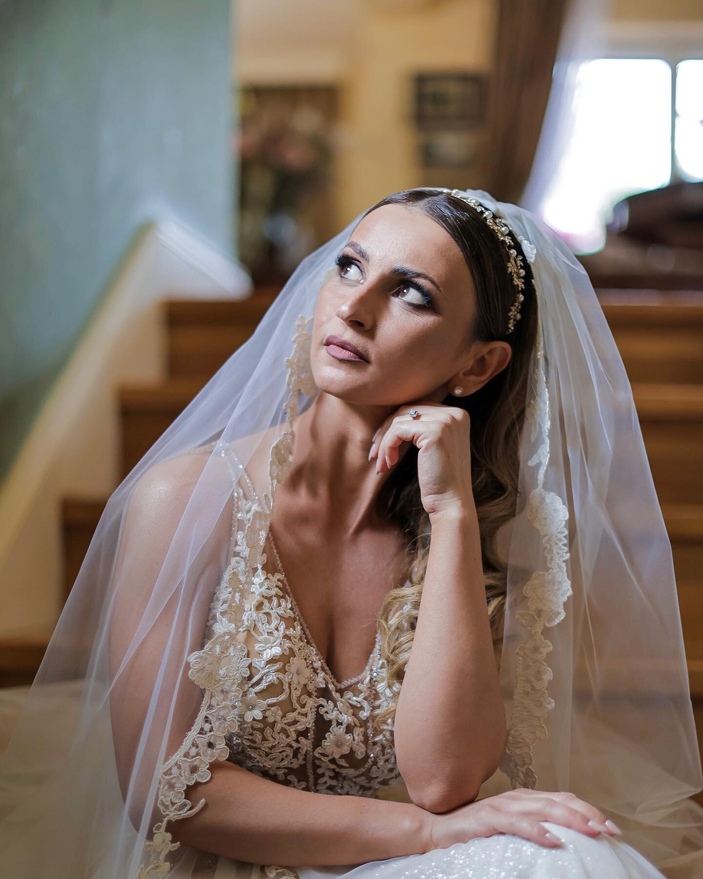 My bride Sofia a few seconds before we leave for the ceremony. 
All the stress heartache, planning every small detail that she needed to take care of culminated to this peaceful moment in the staircase&hellip;
A deep breath and we were off&hellip;
of