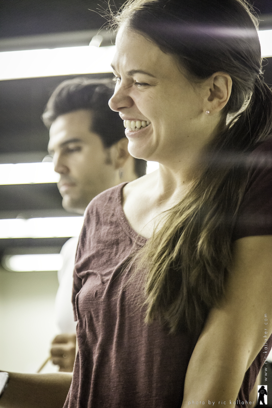 It's not all hard work. Sutton Foster has a lighter moment during rehearsals at CAP 21 Studios for Beth Turcotte and Ben Clark's "THE CIRCUS IN WINTER" at the 2012 NAMT Festival of New American Musicals. She was also a backer of the production.