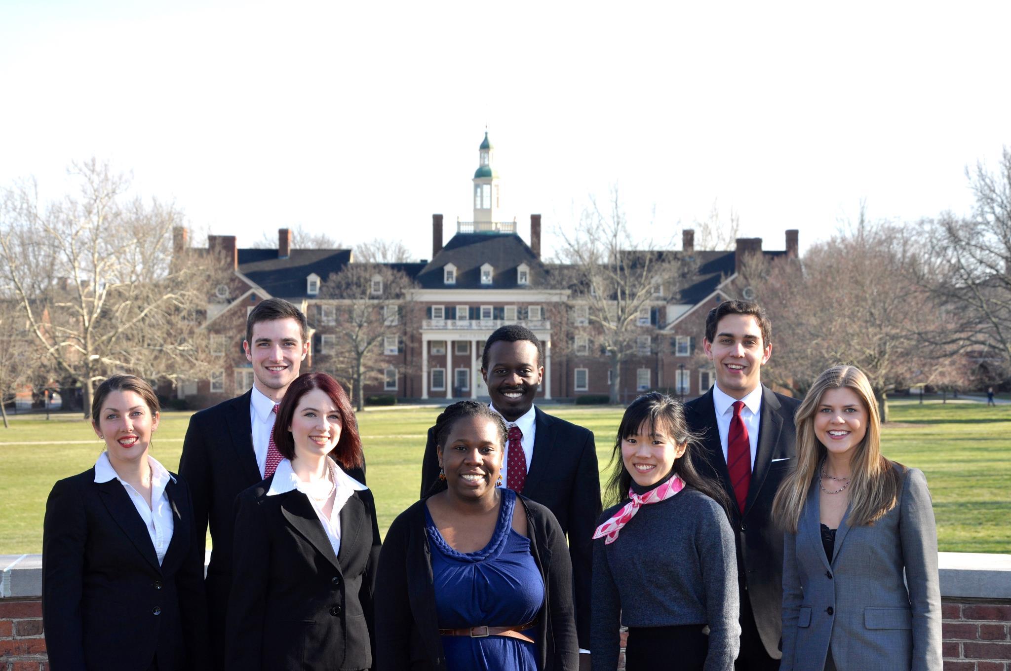 Miami A (left to right) Lauren Yates (2014), Matt Meeks (2015), Christina Romine (2016), Deb O'Neal (2014), Brad Ouambo (2014), Claire Meikle (2014), Alex Block (2014), Katie Law (2013) 