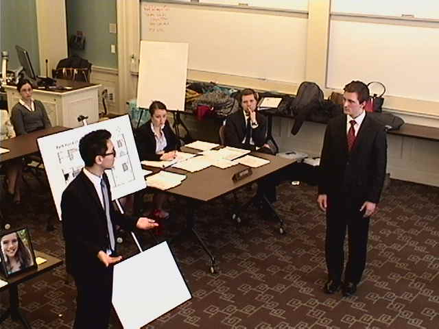 First Year Austin Worrell directs Second Year Kyle Denman as Investigator Jules Sebastian