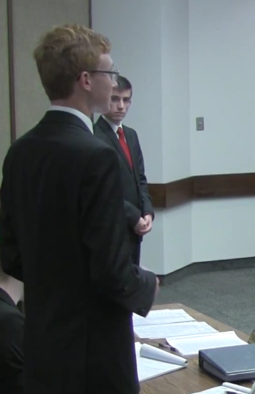 Freshman Spencer Campbell makes an objection in round 2.