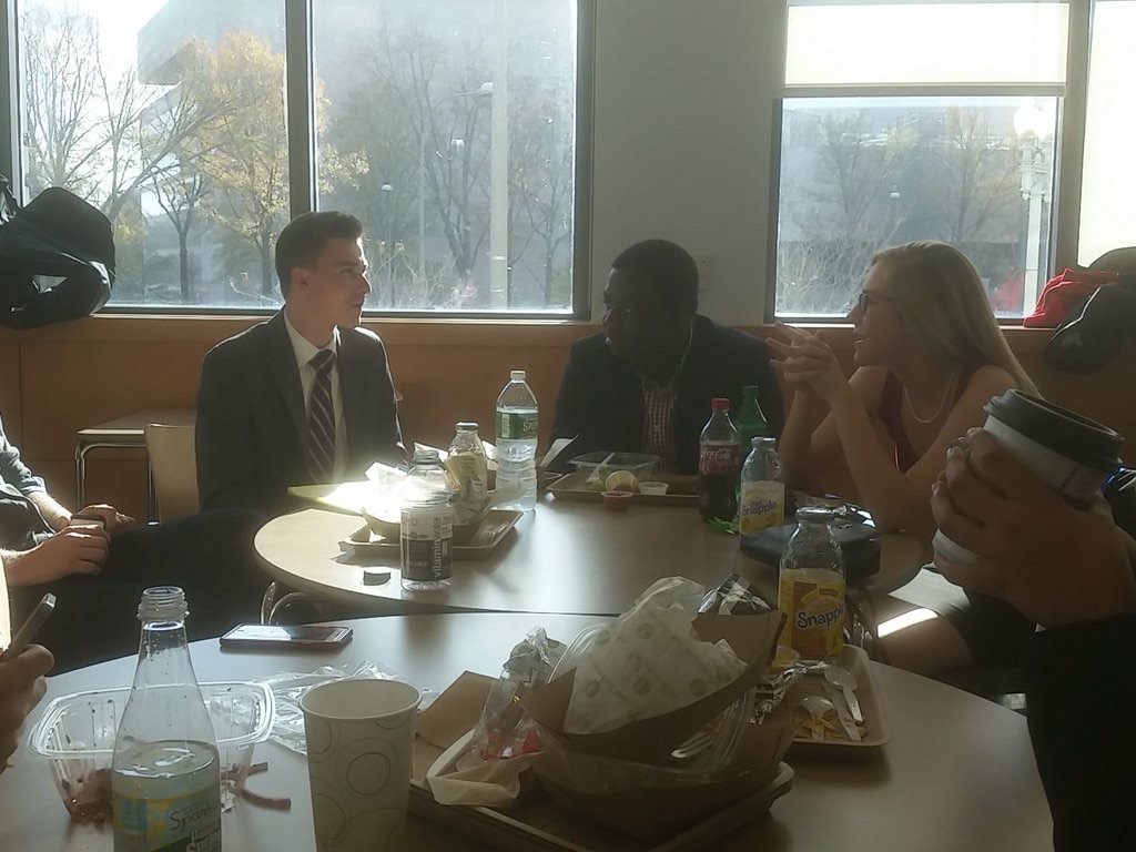The A team unwinds for lunch. They would need their strength in round two. 