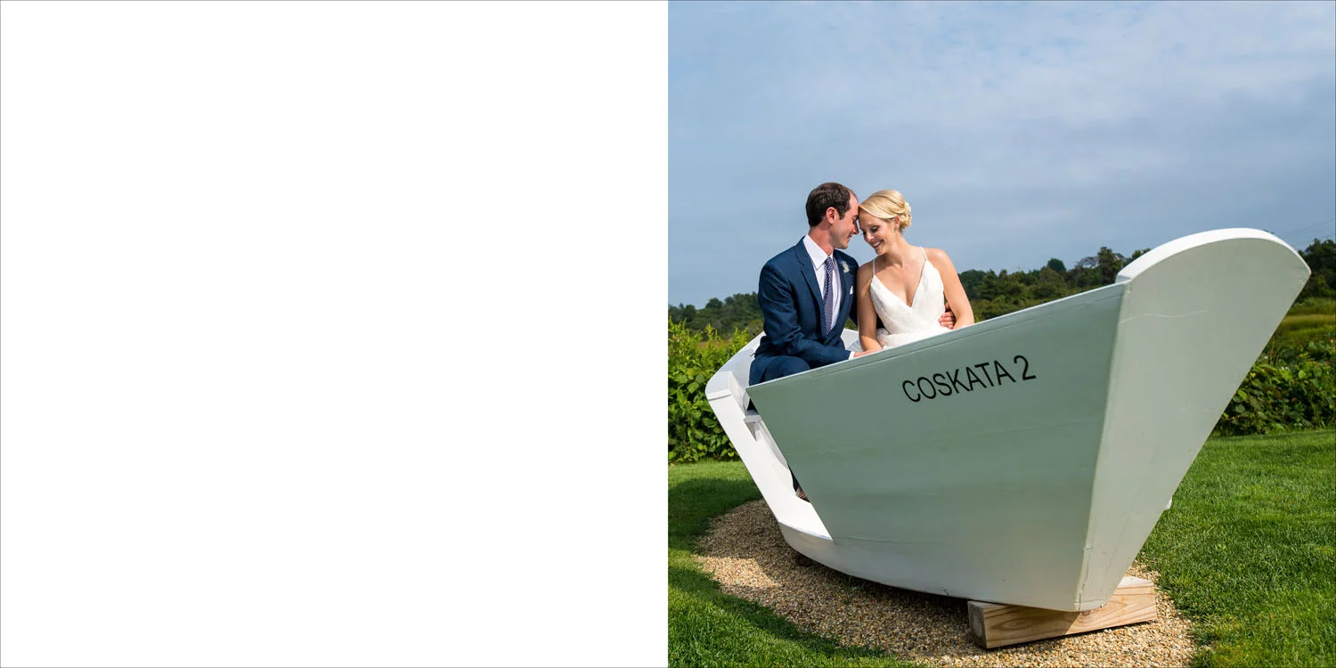 Wedding album design from Megan and Seth's Nantucket Island wedding photography.