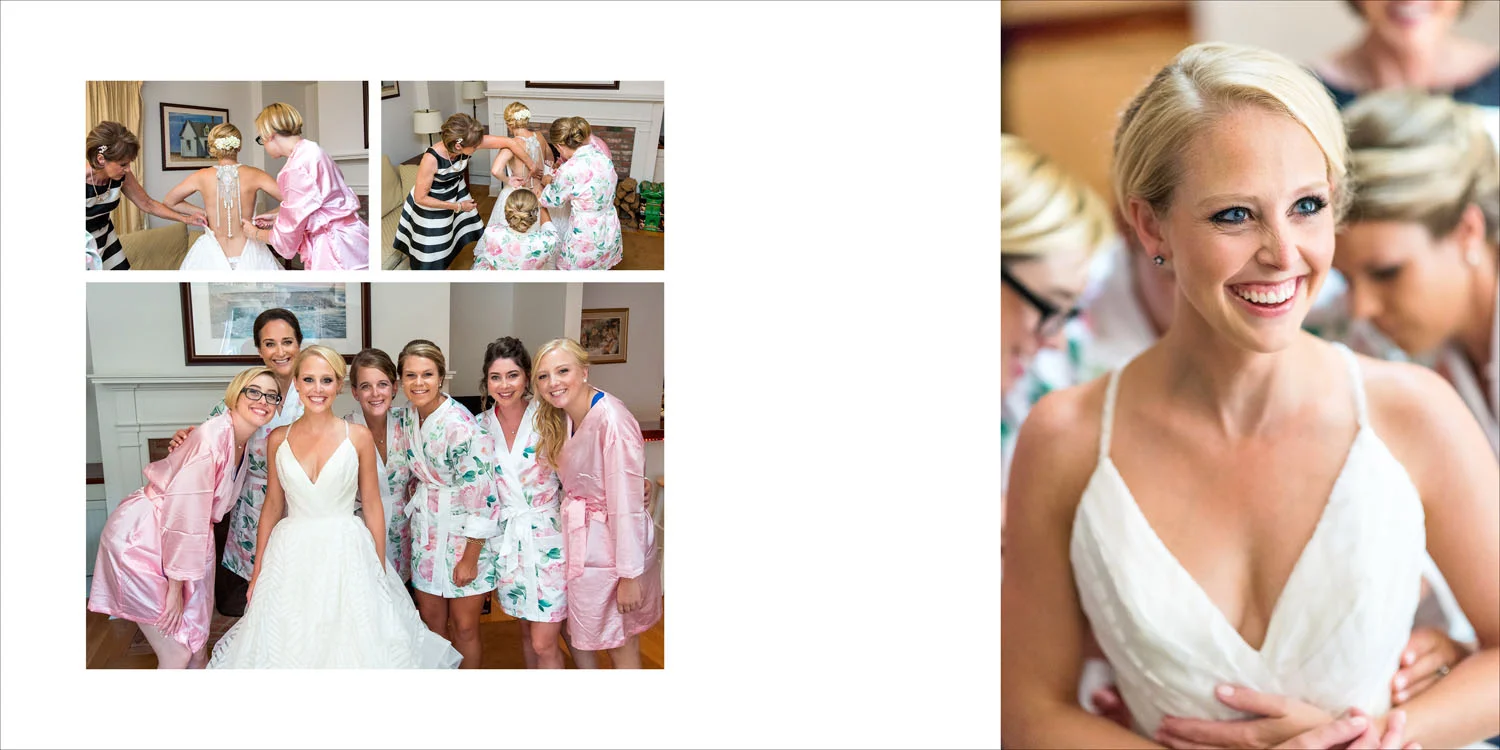 Wedding album design from Megan and Seth's Nantucket Island wedding photography.