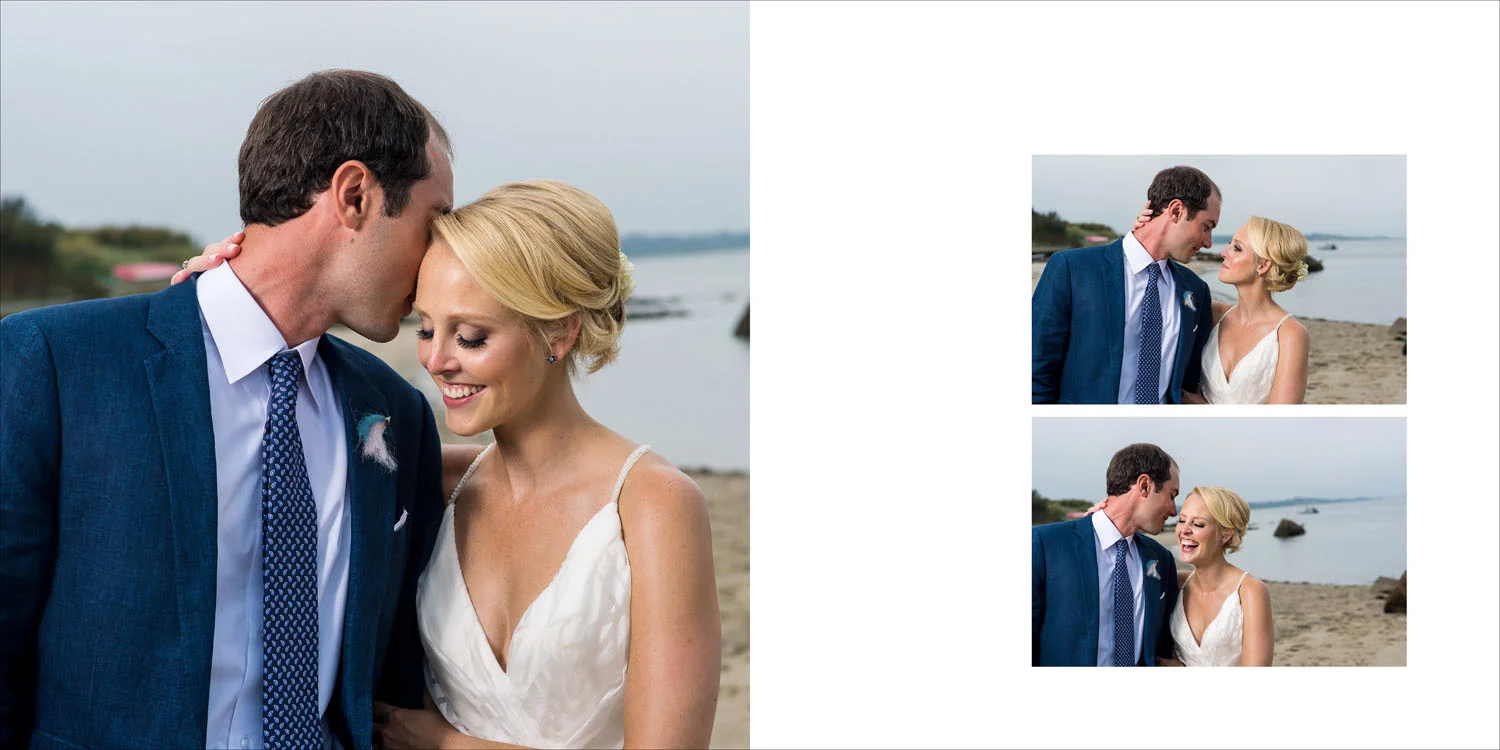 Wedding album design from Megan and Seth's Nantucket Island wedding photography.
