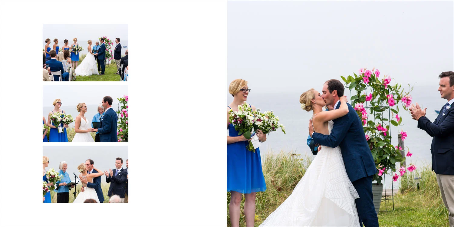 Wedding album design from Megan and Seth's Nantucket Island wedding photography.
