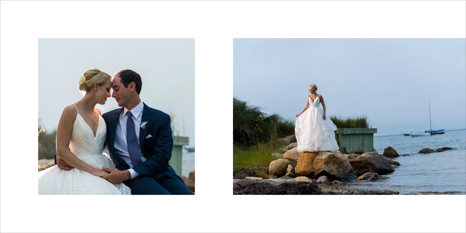 Wedding album design from Megan and Seth's Nantucket Island wedding photography.
