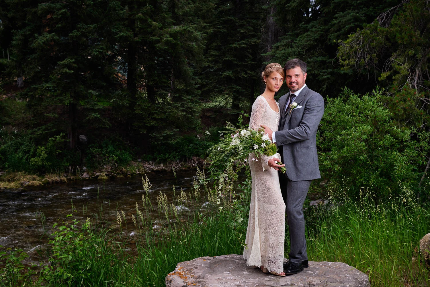 Fashion model Anna Selezneva's wedding in Vail Colorado. Wedding ceremony at the Vail Chapel. Wedding reception at The 10th on Vail Ski Resort.