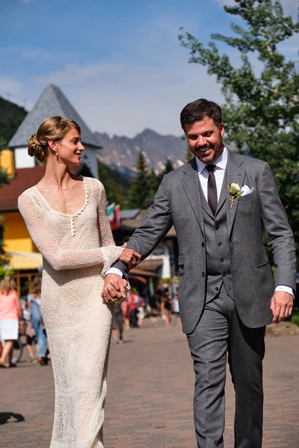 Fashion model Anna Selezneva's wedding in Vail Colorado. Wedding ceremony at the Vail Chapel. Wedding reception at The 10th on Vail Ski Resort.