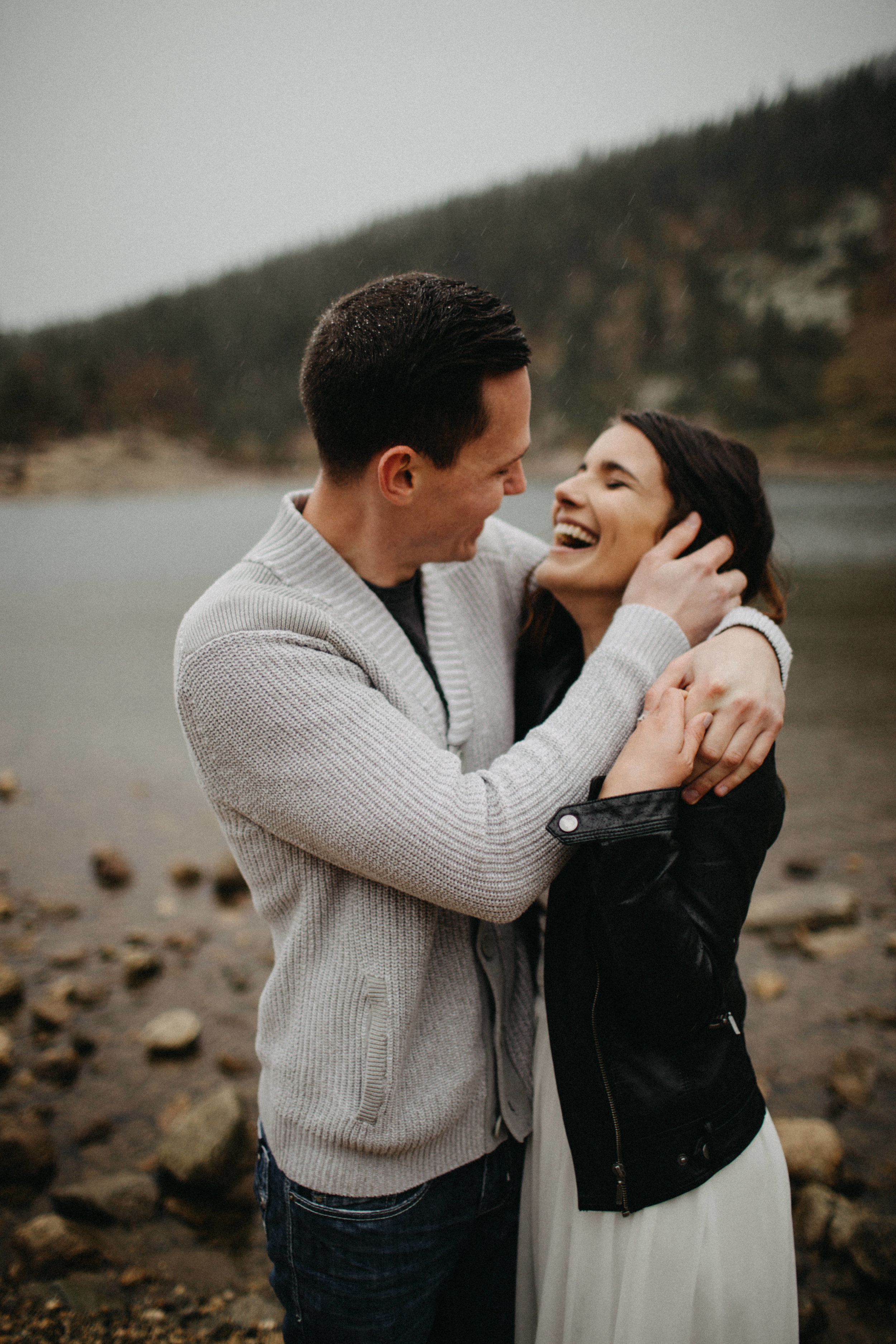 Edgy Engagement Photography in Saint Mary's Glacier, Colorado