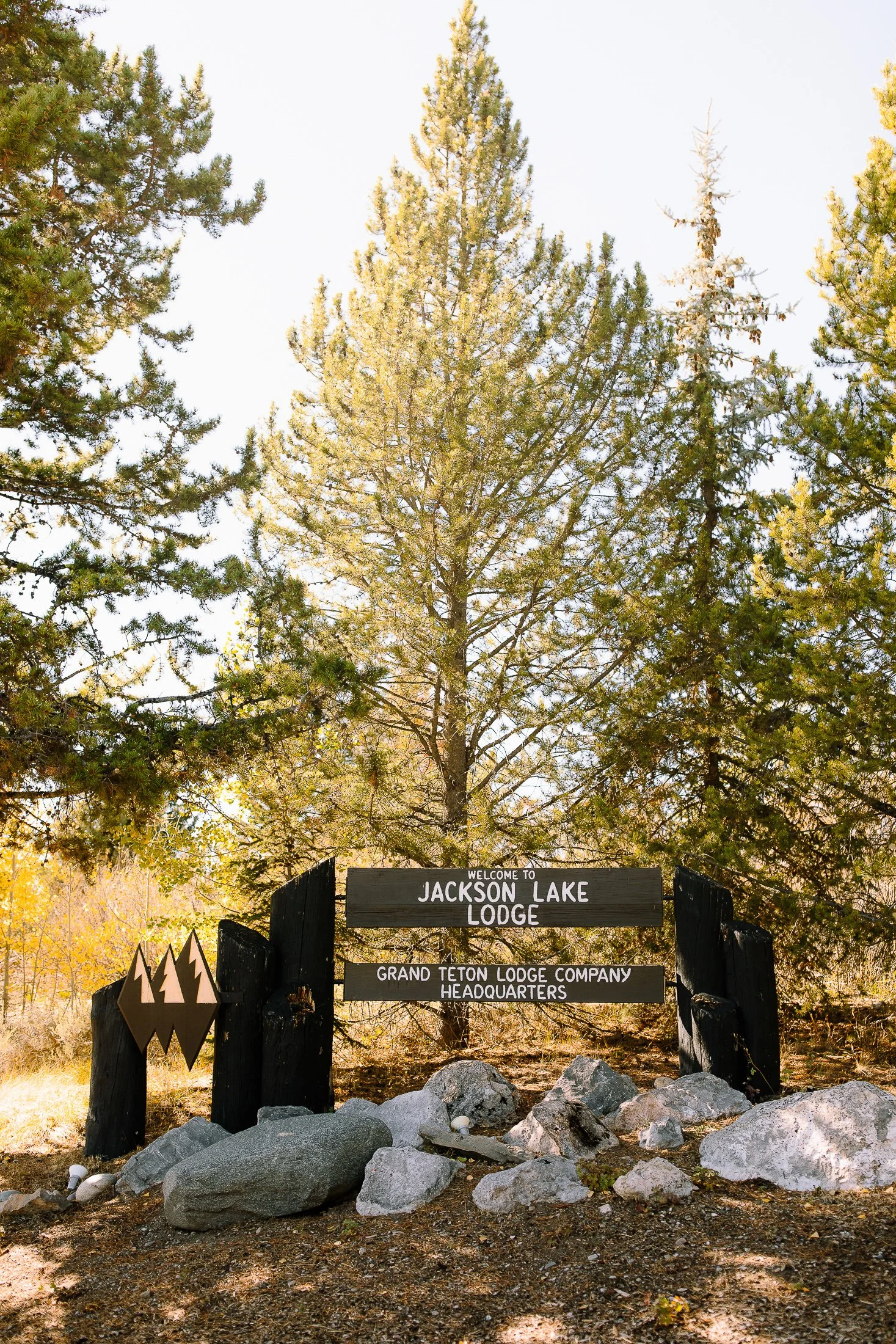 Entrance sign for Jackson Lake Lodge in Grand Teton National Park