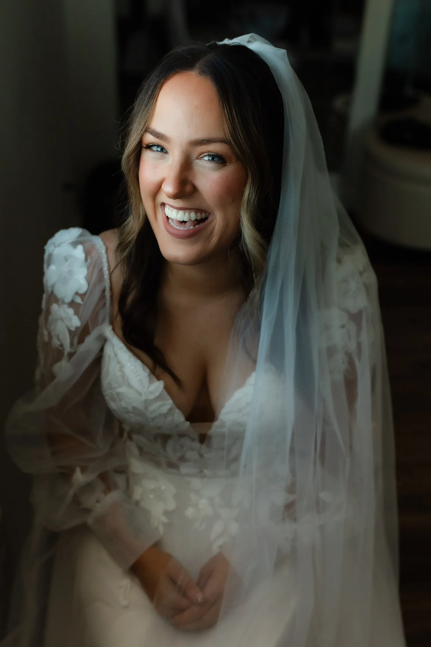 Soft bridal portrait during getting ready at an Ivory Meadows wedding in Yellow Springs, Ohio.
