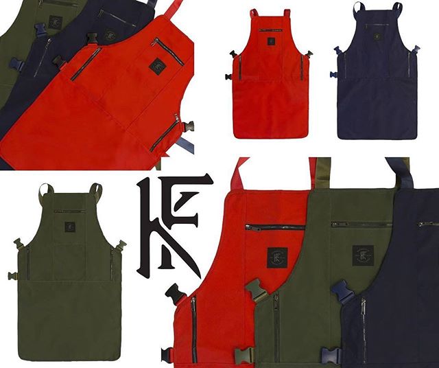 The NON POROUS apron! Click the photo to purchase or link in bio! #knifeandflag #survivalunion #workwear #barber #chef #stylist