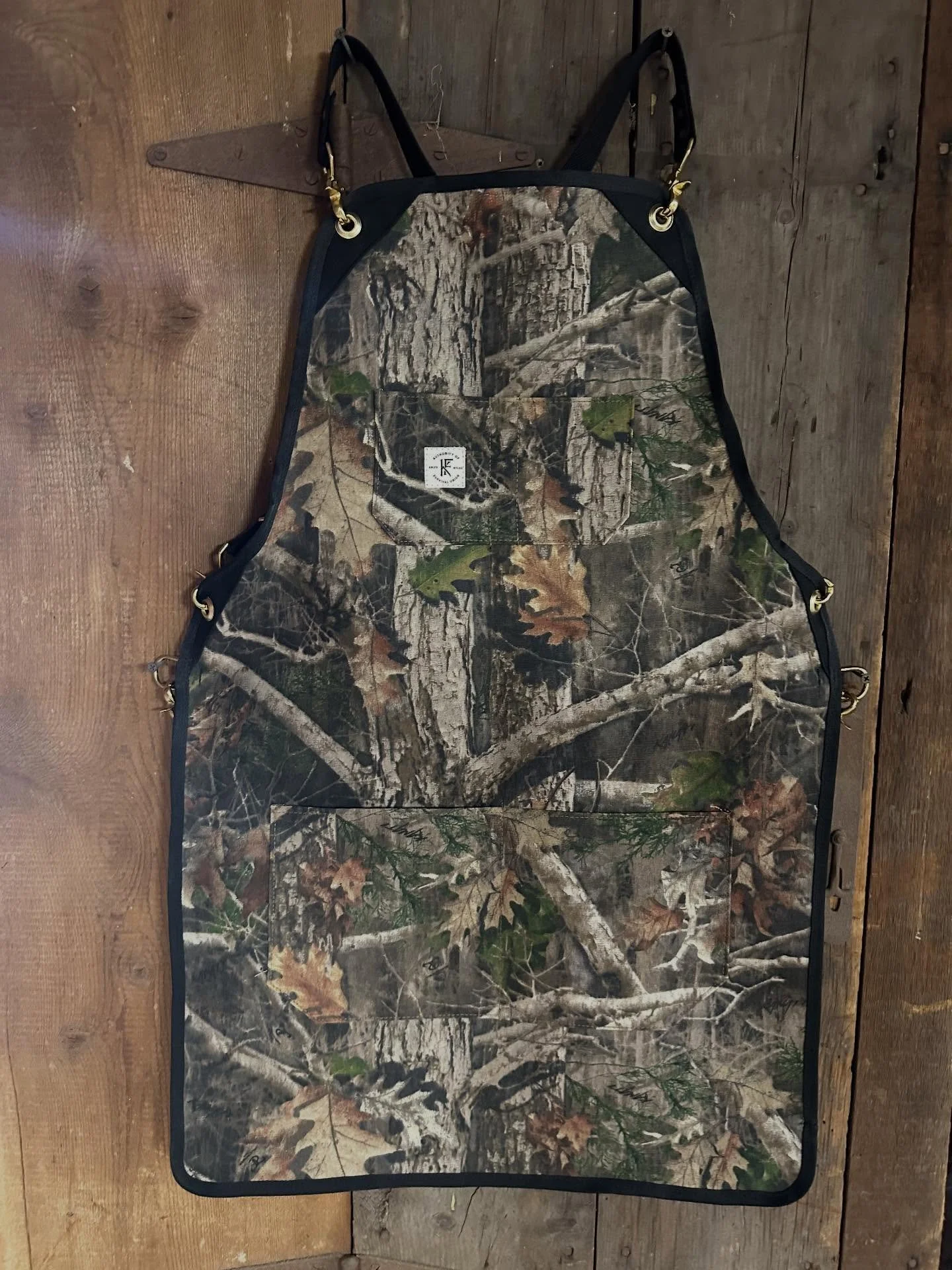 Camouflage aprons will be available soon as a standard color option. These will be made in-house in small batches so keep an eye out!