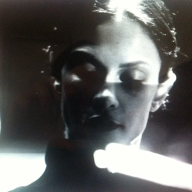 FILM STILL OF AYMELINE VALADE FROM LANVIN FALL WINTER 2012/2013 FEMME REHEARSAL AS SEEN BY SOME/THINGS, FILMED AND EDITED BY NAT URAZMETOVA, IN COLLABORATION WITH ETIENNE RUSSO & VILLA EUGENIE