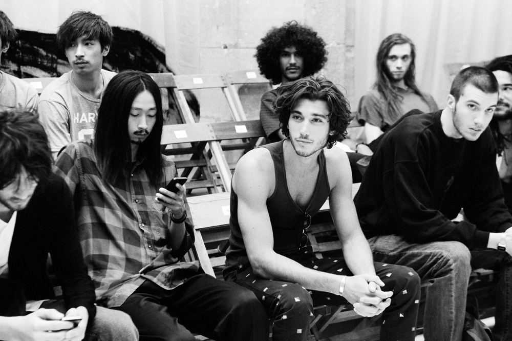 yohji yamamoto spring/summer 2015 backstage models shohei yamashita yuto lou gaillot yassine rahal theo derville nicolas le strat photography by elise toide | S/TUDIO
