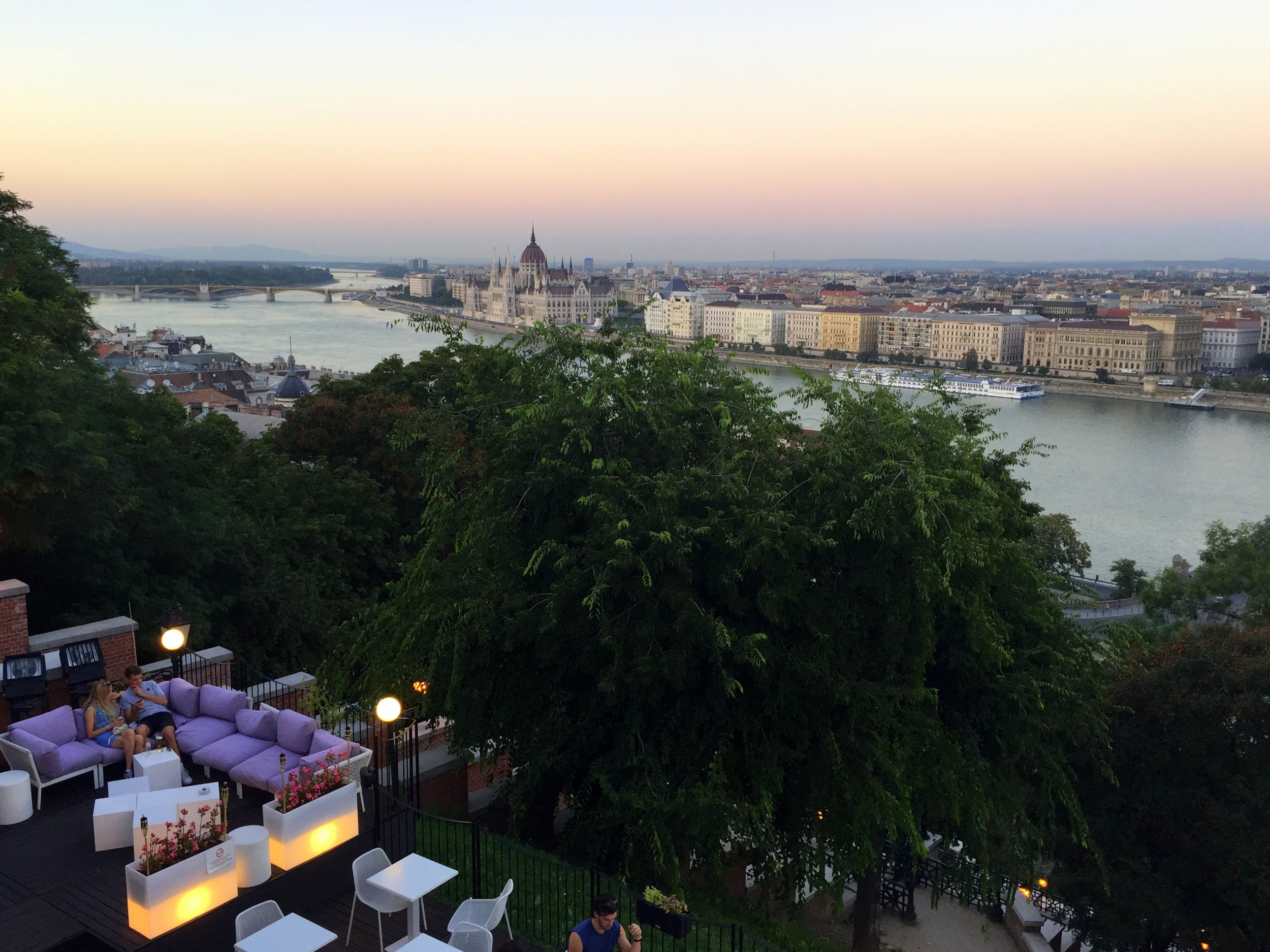 Atop Castle Hill on the Buda side overlooking the Danube River.