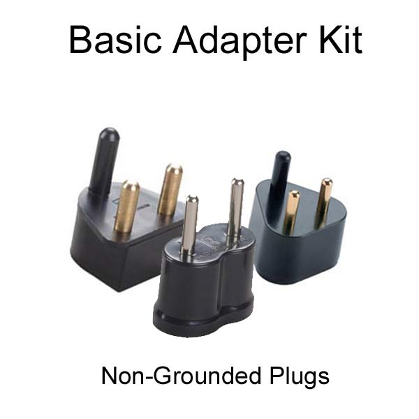 Basic Ungrounded India Travel Adapters Three