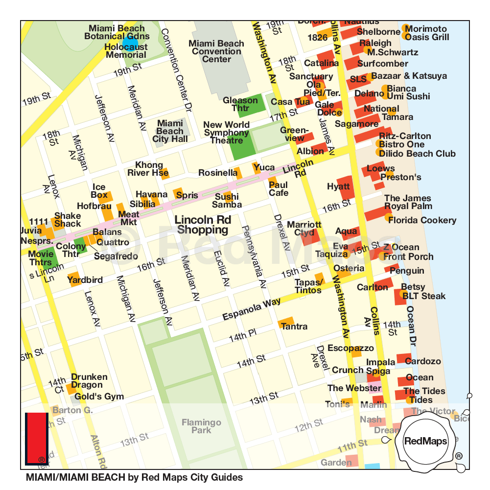 laminated map of South Beach Maimi