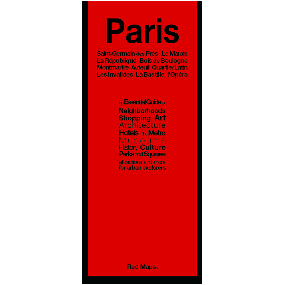 Paris France Red Map
