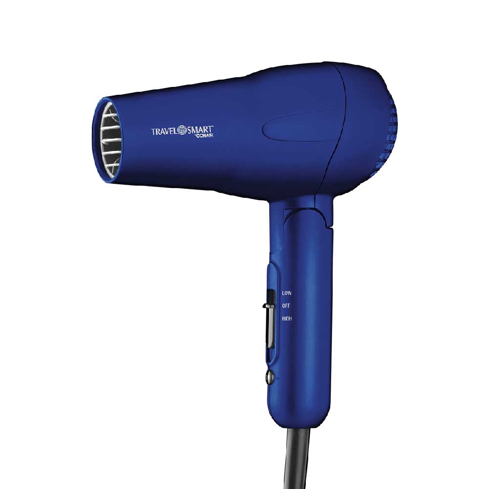 1200 Watt travel hair dryer conair color blue