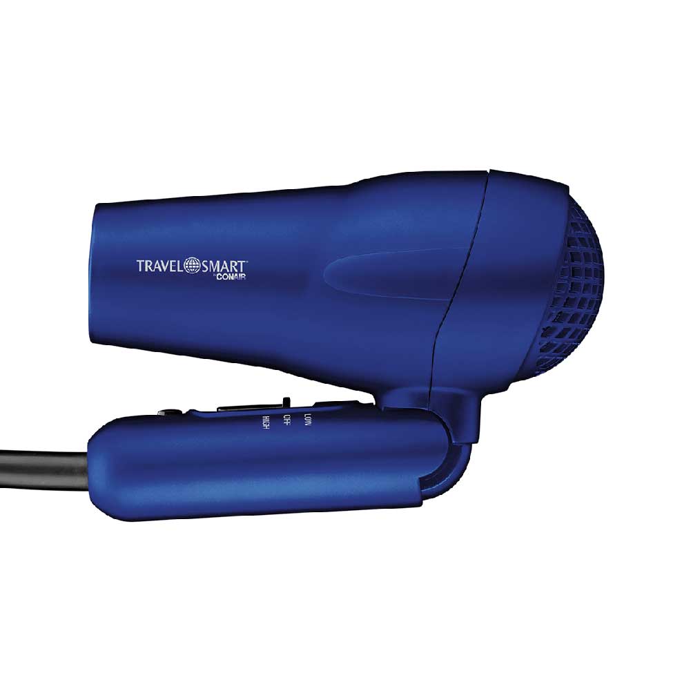 fold up travel hair dryer conair color blue