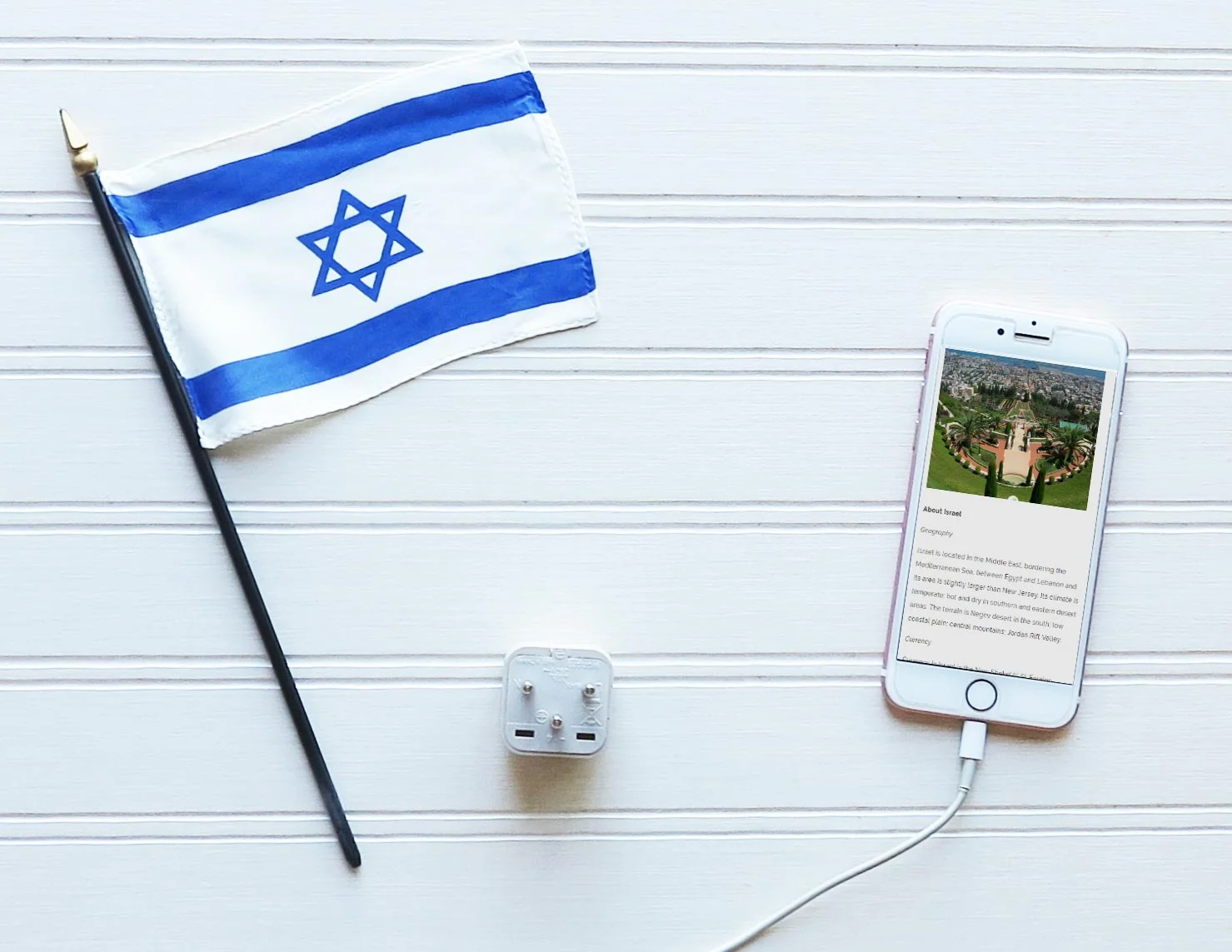 Grounded Israel Adapter Plug To Charge Your iPhone
