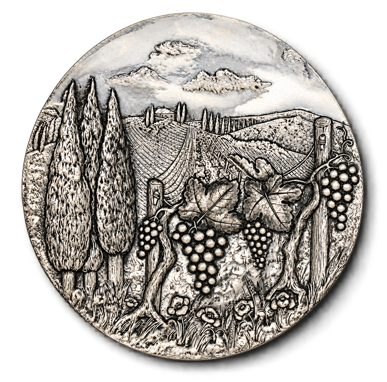 Silver Repousse Plate with Soft Shadow.png