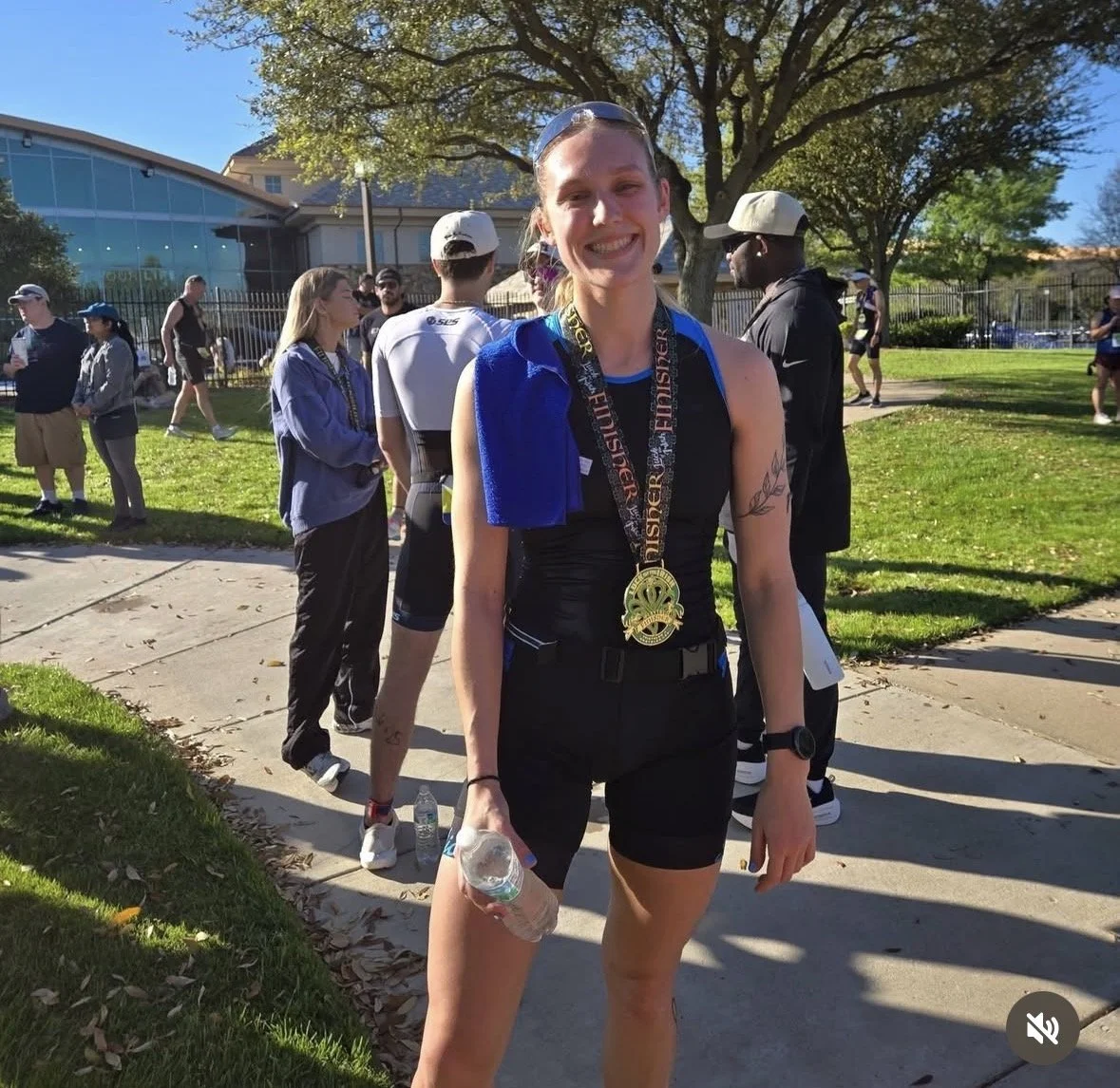 Congrats to Sarah on completing her first triathlon!