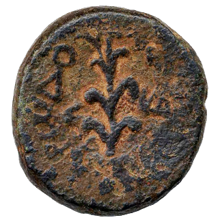 Herod Antipas, "Reed" Tiberias mint, 20 C.E.