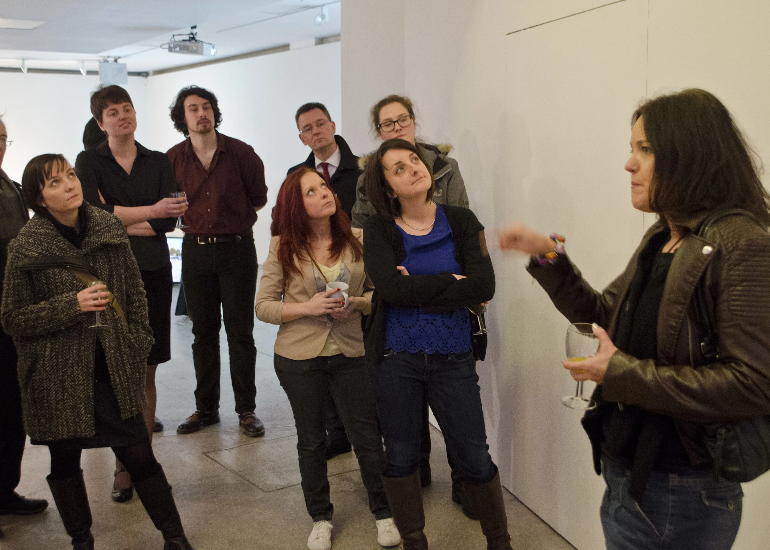 Private View Opening at Castlefield Gallery; talking about Shrinking Violet, 2759 Minutes.