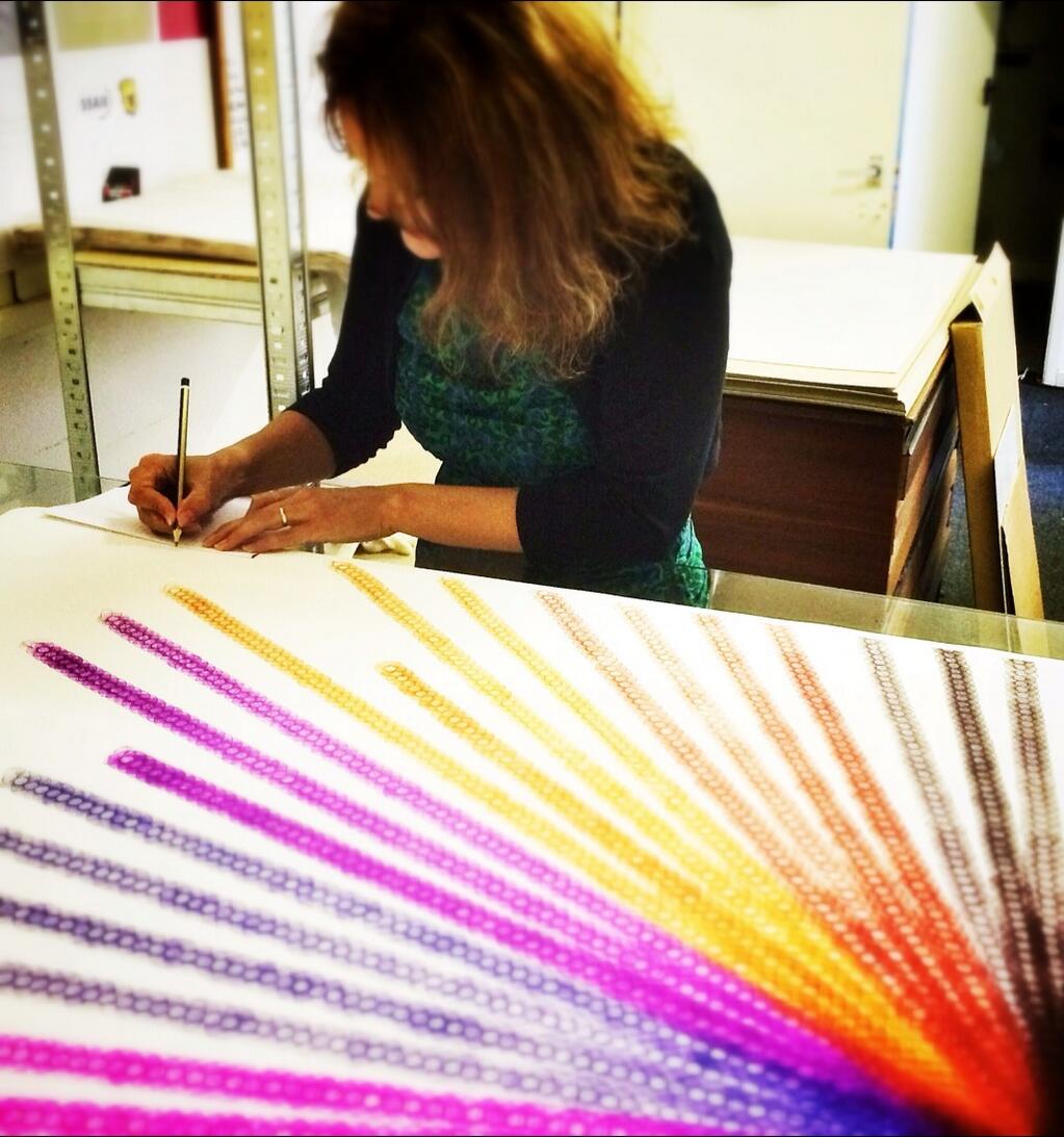 Signing the print!