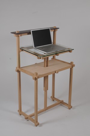 Stand Up Adjustable Height Computer Desk Arts Crafts Style George Wurtzel Adjustable Height Computer Desk Arts, Arts And Crafts Computer Desk