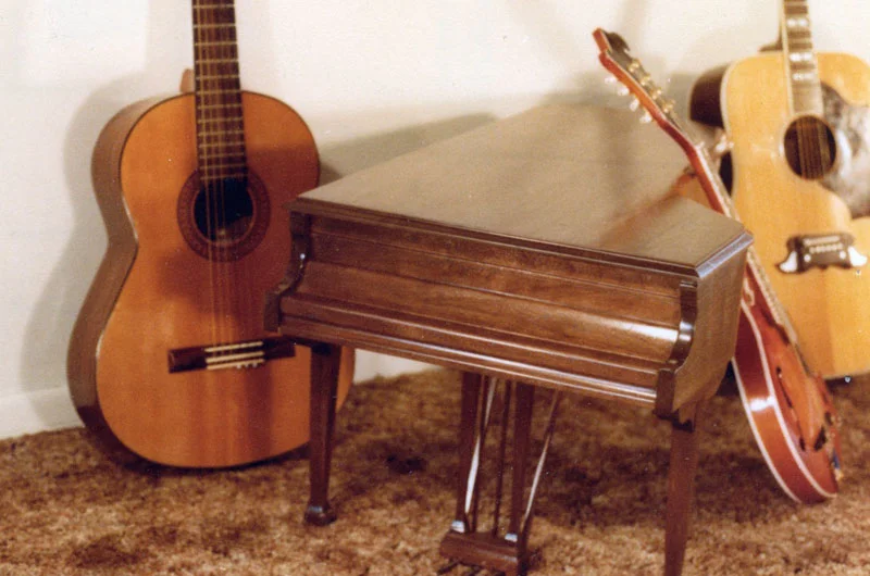 Piano style coffee table custom built by George Wurtzel for Stevie Wonder