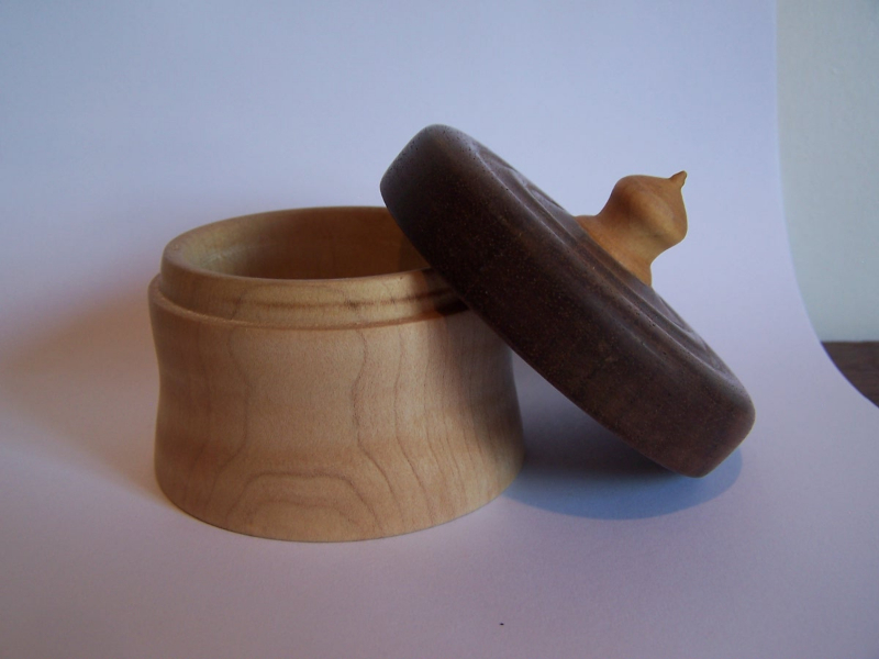 Maple box with Walnut top