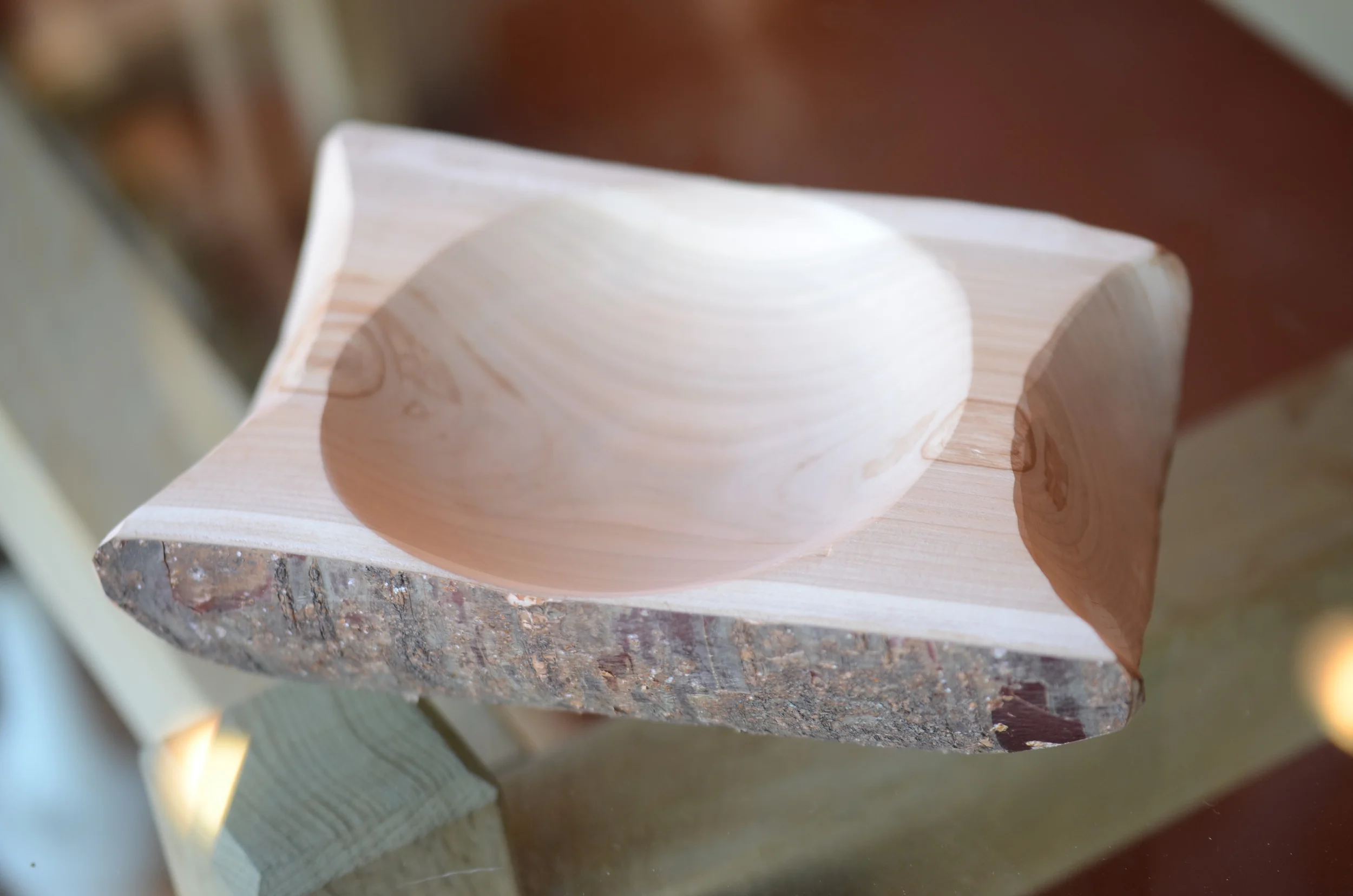 Red birch bowl. Photo by Karen Kopacz.