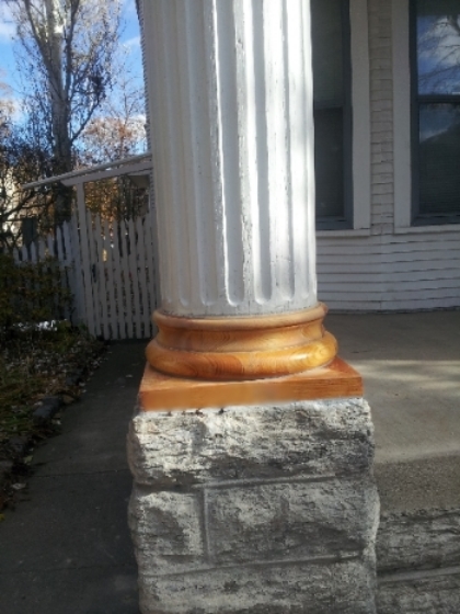 The completed base in place. I replicated the original pieces which had rotted away.