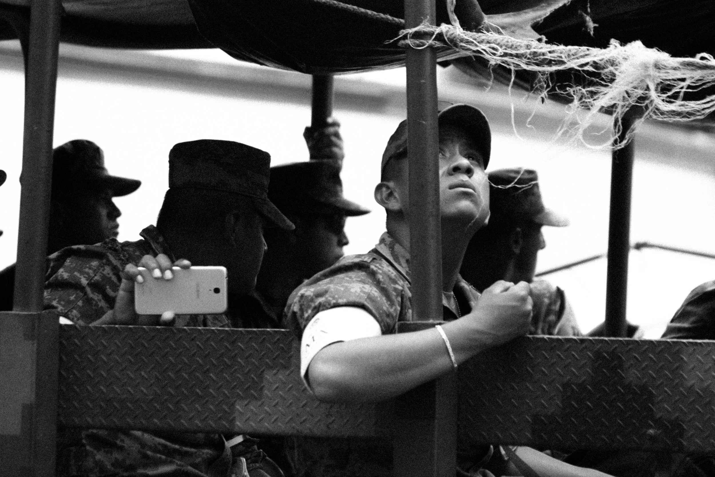Cory Zimmerman - A Marine observes the damage from the devastating earthquake, Sept, 2017, neighborhood of La Condesa, Mexico City, Mexico