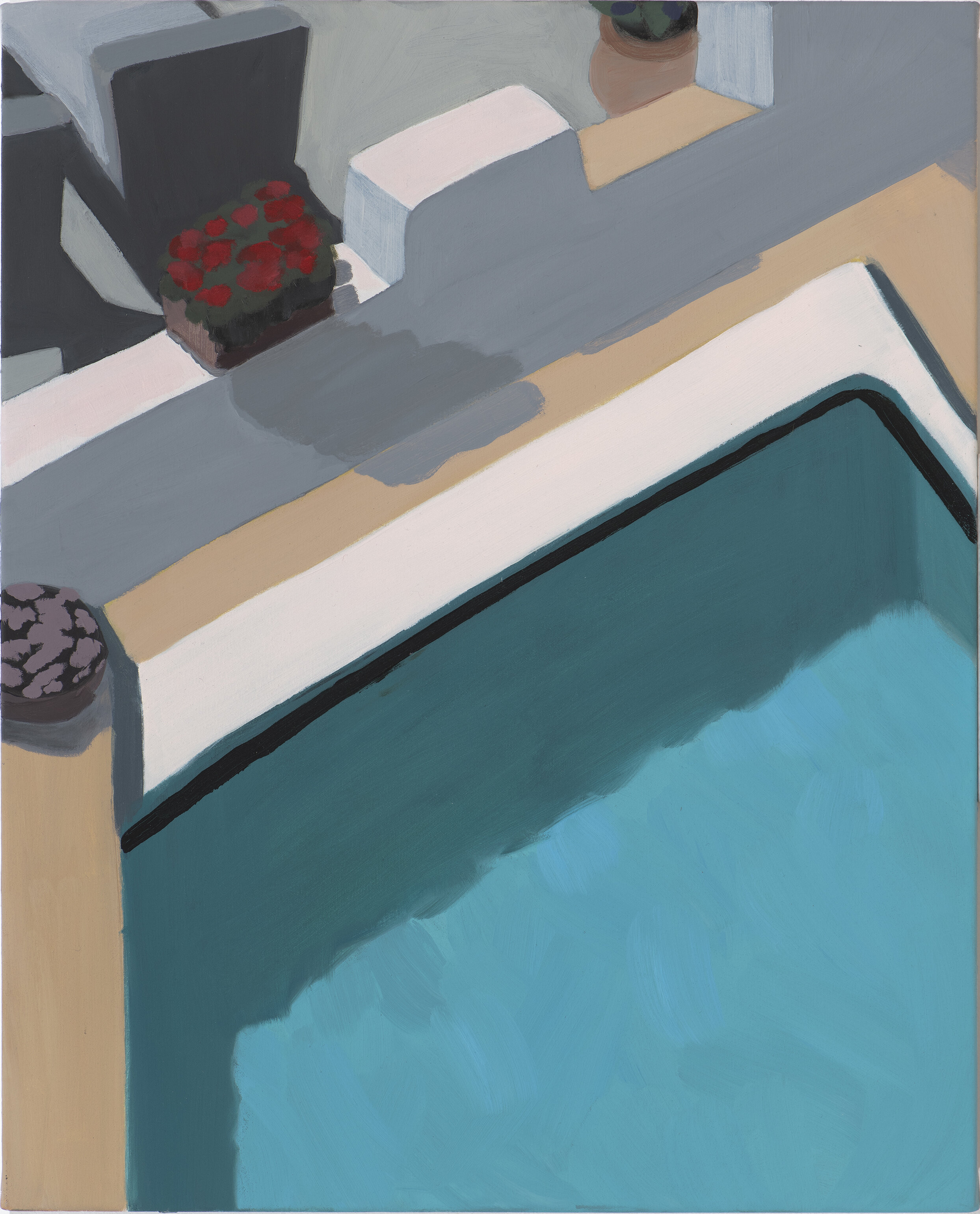 Pool No. 8, oil on polyester, 51 x 41 cm, box framed