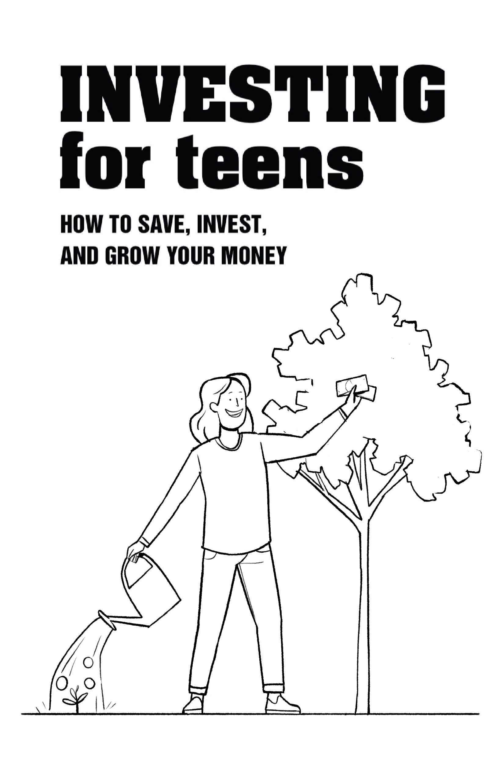 Drew Bardana Illustration - Investing for Teens Cover Sketch 2